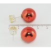 Сережки пусети-джекети Червона кулька з кристалом ø 8мм та 16мм фото №2