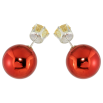Сережки пусети-джекети Червона кулька з кристалом ø 8мм та 16мм фото №3
