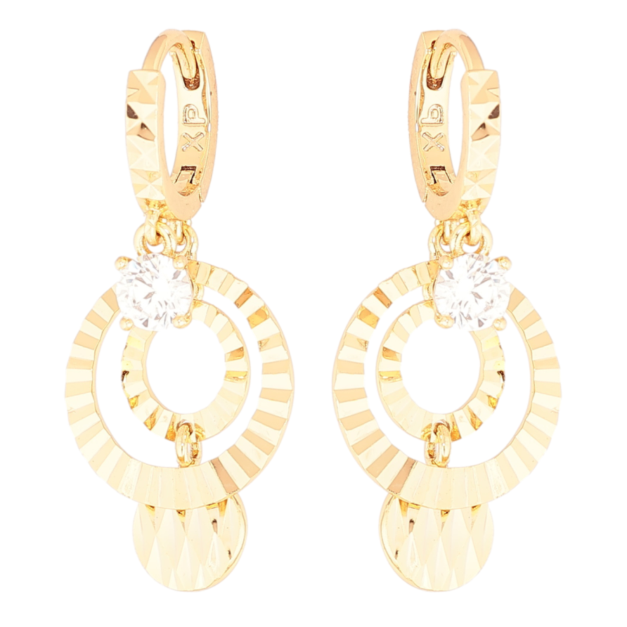 Сережки Xuping Позолота 18K підвіски на колечках «Декоративні підвіски з кристалами» фото №1