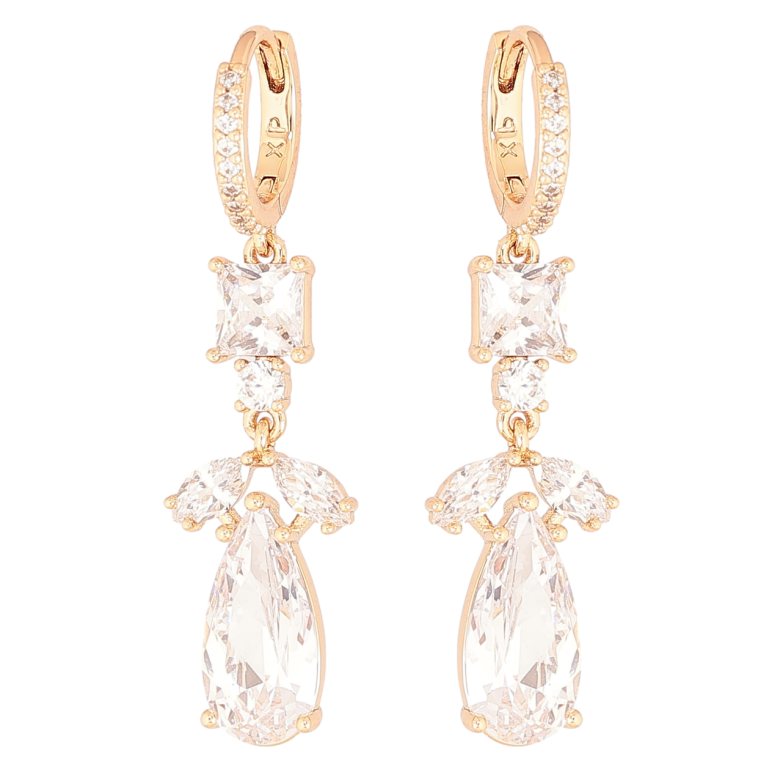 Серьги Xuping Позолота 18K подвески на колечках Кристальные подвески фото №8