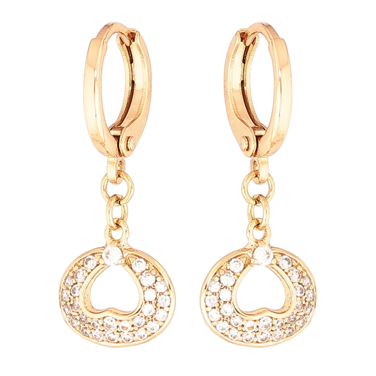 Сережки Xuping Позолота 18K підвіски на колечках «Візерунок з інкрустацією кристалами» фото №22