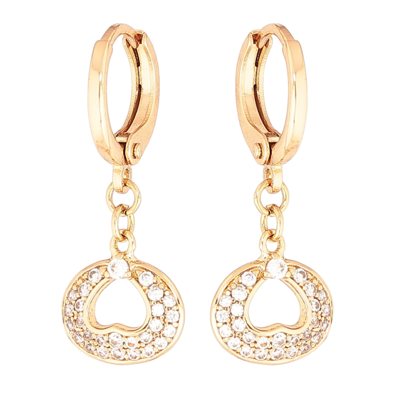 Серьги Xuping Позолота 18K подвески на колечках Узор с инкрустацией кристаллами фото №1