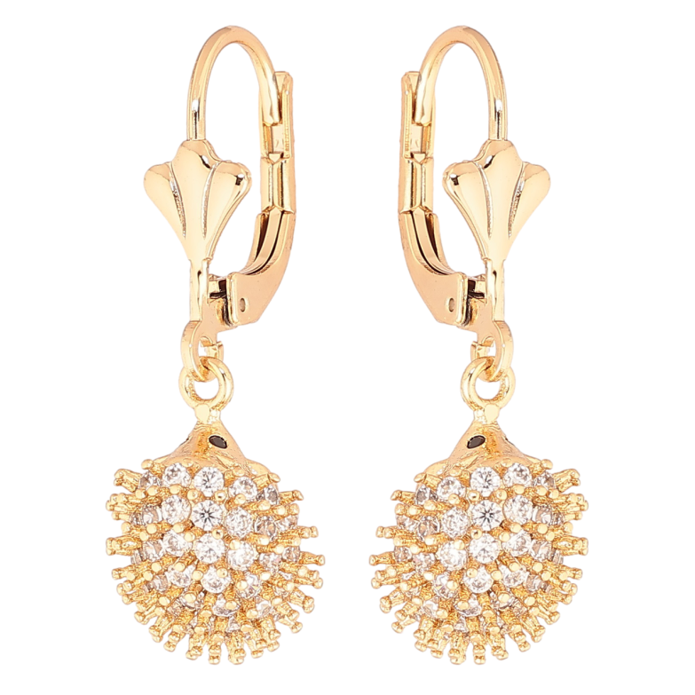 Сережки Xuping Позолота 18K французький замок «Їжачки» фото №16