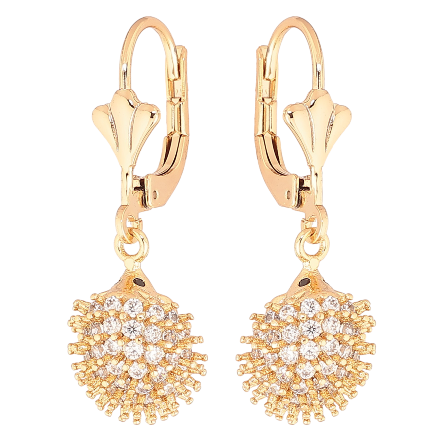 Сережки Xuping Позолота 18K французький замок «Їжачки» фото №1