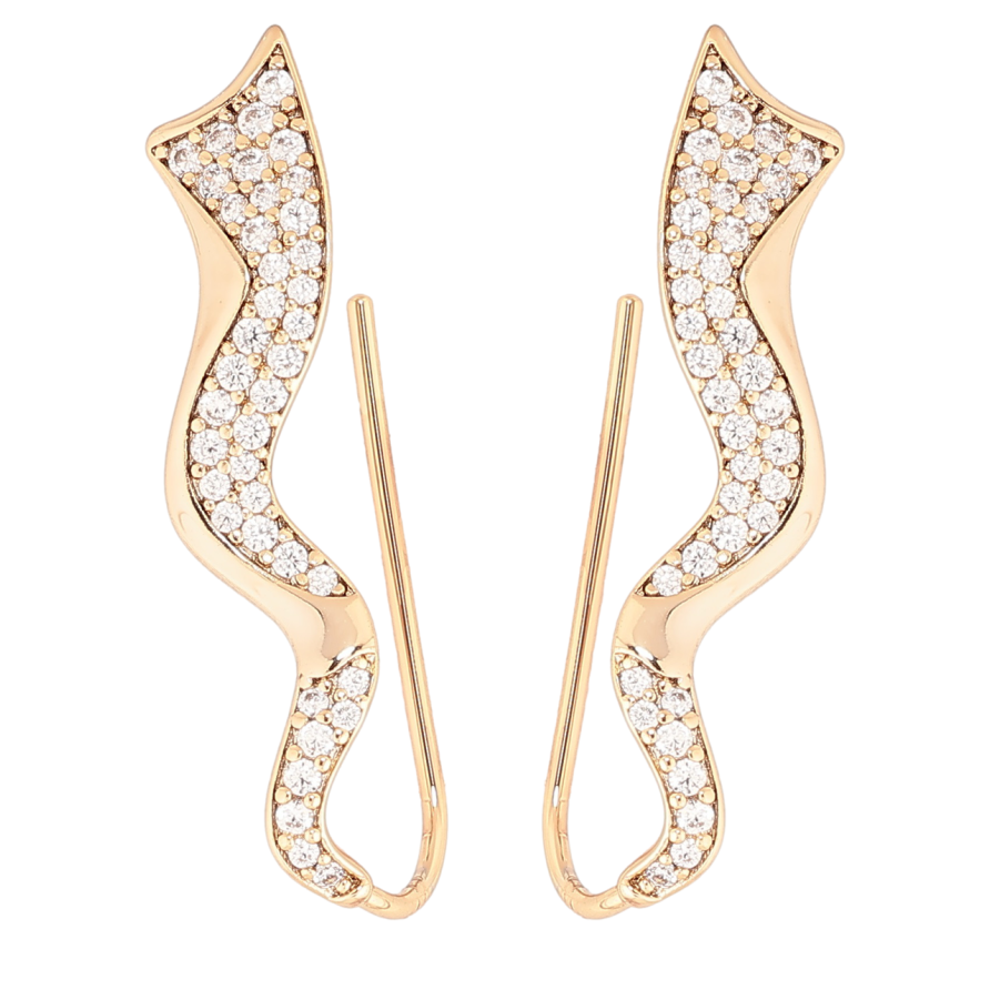 Сережки Xuping Позолота 18K клаймбери «Візерунок з інкрустацією кристалами» фото №1