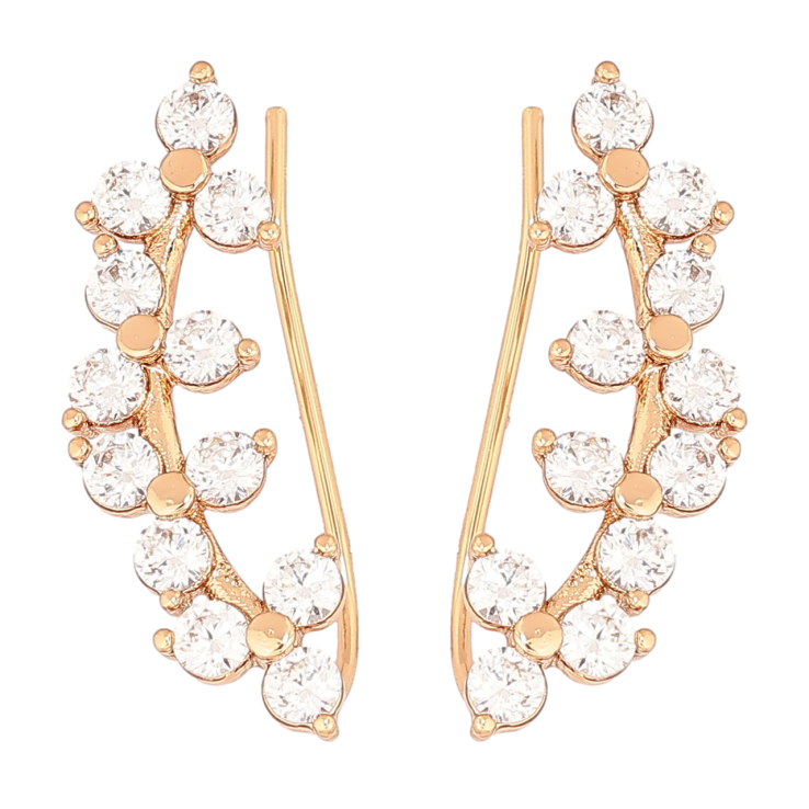 Сережки Xuping Позолота 18K клаймбери «Візерунок з кристалами» фото №23 Сережки Xuping Позолота 18K клаймбери «Візерунок з кристалами» фото №23