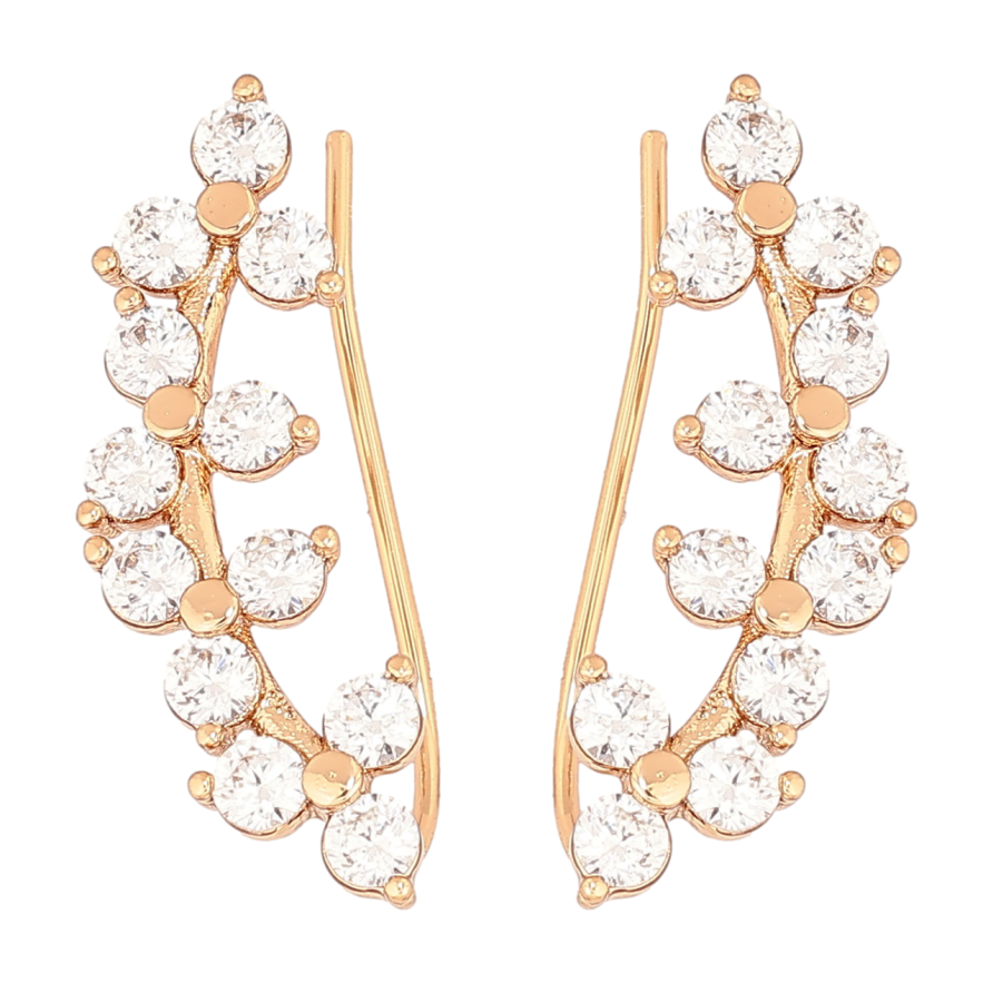 Сережки Xuping Позолота 18K клаймбери «Візерунок з кристалами» фото №1