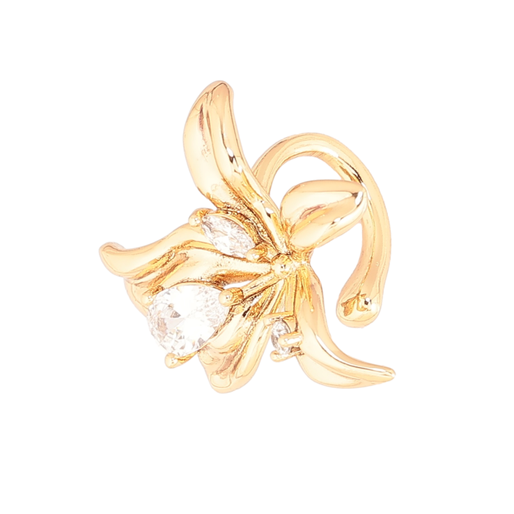 Сережки Xuping Позолота 18K моно-кафа «Квітка» (1шт) фото №10 Сережки Xuping Позолота 18K моно-кафа «Квітка» (1шт) фото №10