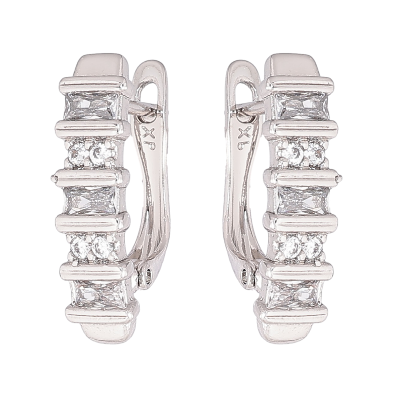 Сережки Xuping Родій англійський замок «Інкрустація кристалами» фото №1