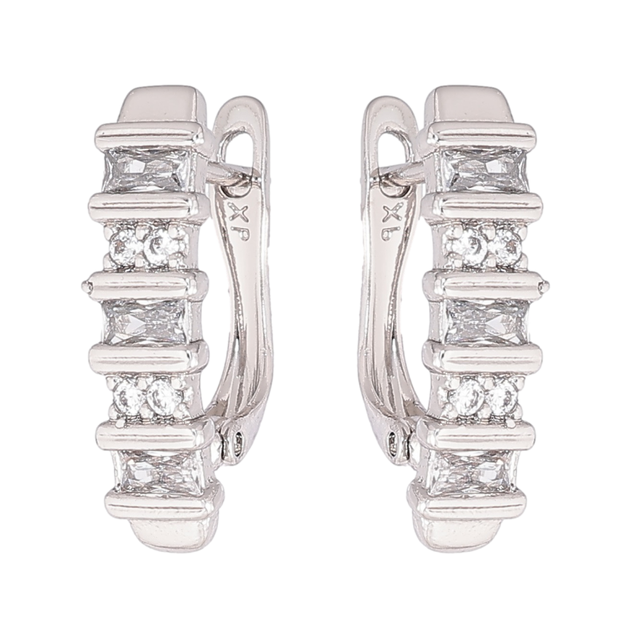 Серьги Xuping Родий английский замок Инкрустация кристаллами фото №1