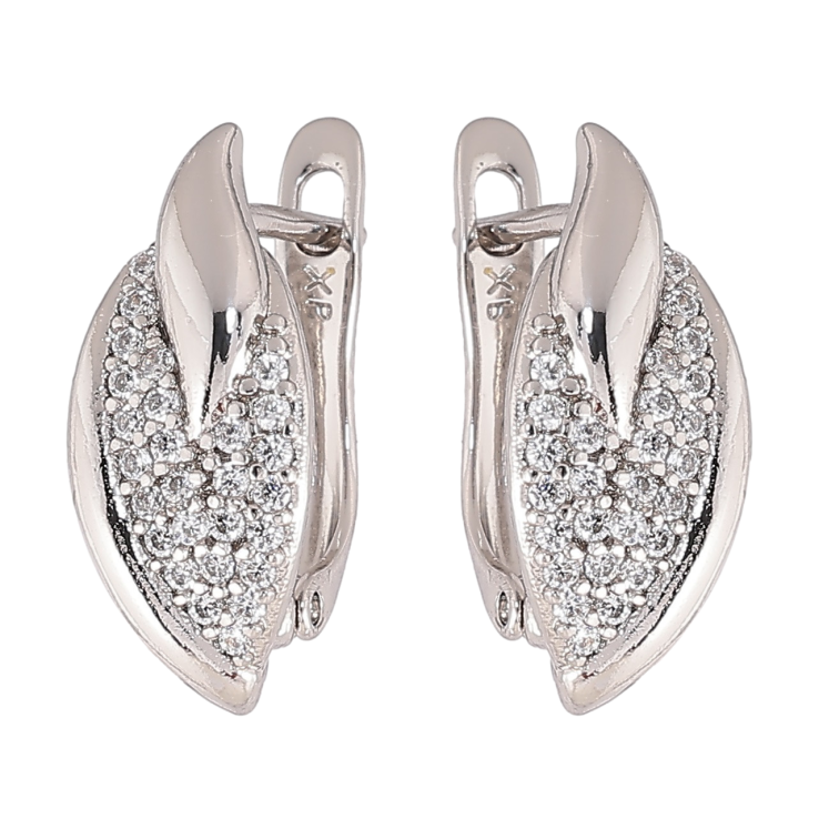 Серьги Xuping Родий английский замок Инкрустация кристаллами фото №12