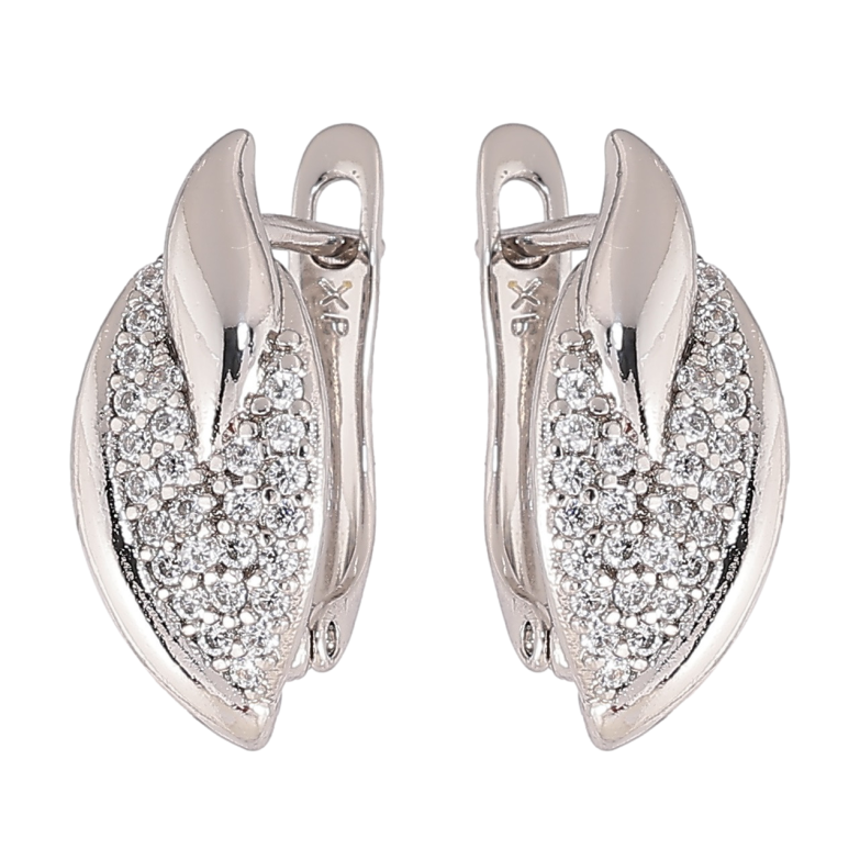 Сережки Xuping Родій англійський замок «Інкрустація кристалами» фото №1