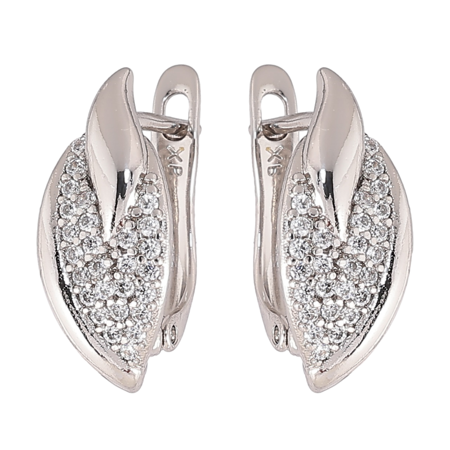 Серьги Xuping Родий английский замок Инкрустация кристаллами фото №1