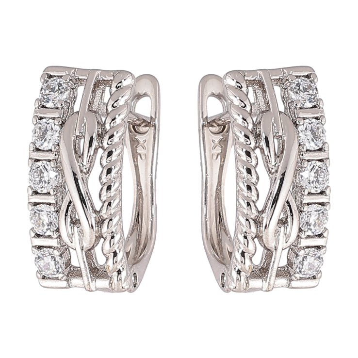 Серьги Xuping Родий английский замок Декоративный узор с кристаллами фото №19