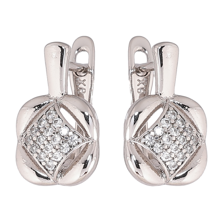 Сережки Xuping Родій англійський замок «Візерунок з кристалами» фото №1