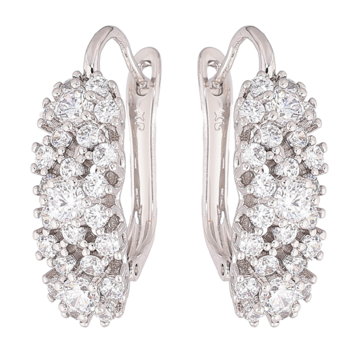 Сережки Xuping Родій англійський замок «Інкрустація кристалами» фото №5