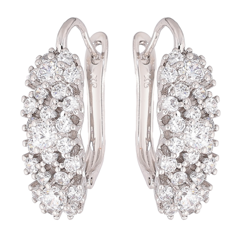 Серьги Xuping Родий английский замок Инкрустация кристаллами фото №1