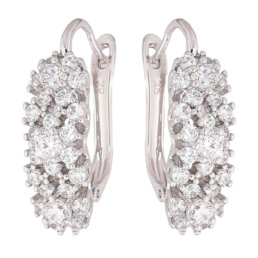 Сережки Xuping Родій англійський замок «Інкрустація кристалами» фото №1