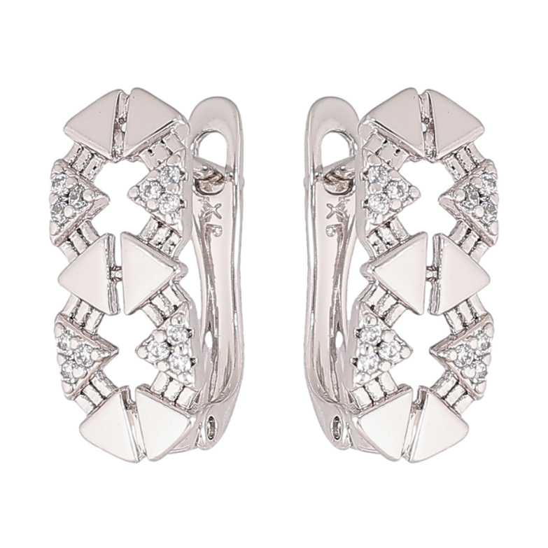 Сережки Xuping Родій англійський замок «Декоративний візерунок з кристалами» фото №1