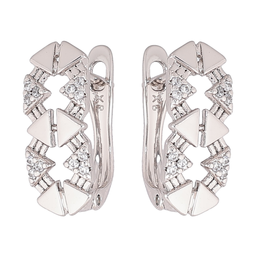 Сережки Xuping Родій англійський замок «Декоративний візерунок з кристалами» фото №1