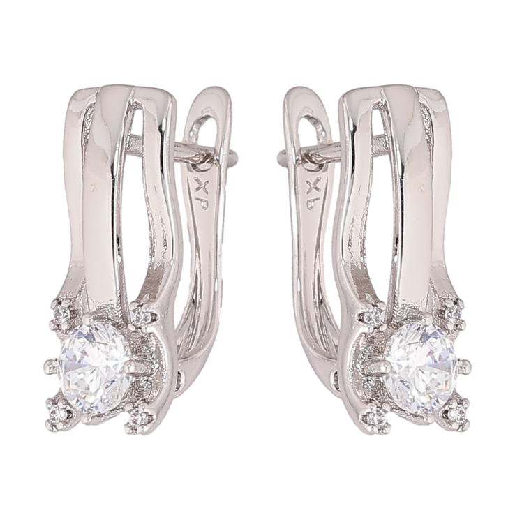 Сережки Xuping Родій англійський замок «Візерунок з кристалами» фото №21