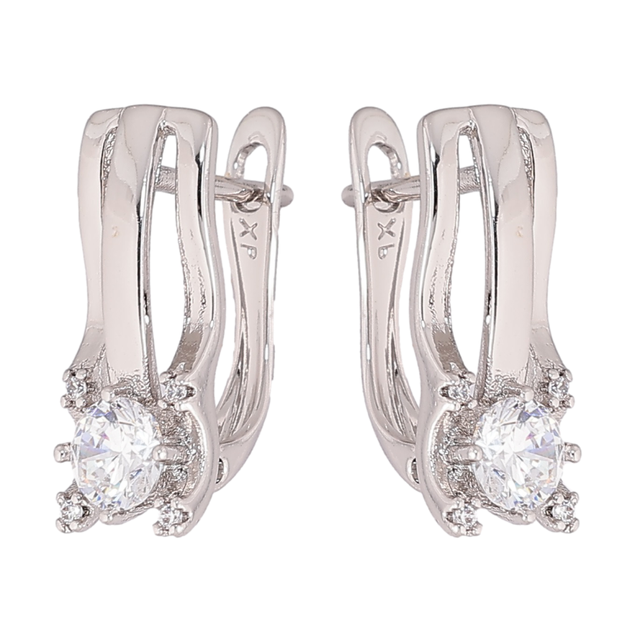 Сережки Xuping Родій англійський замок «Візерунок з кристалами» фото №1