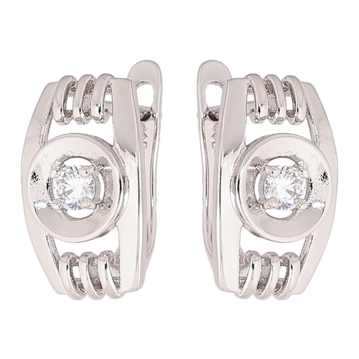 Сережки Xuping Родій англійський замок «Декоративний візерунок з кристалами» фото №11