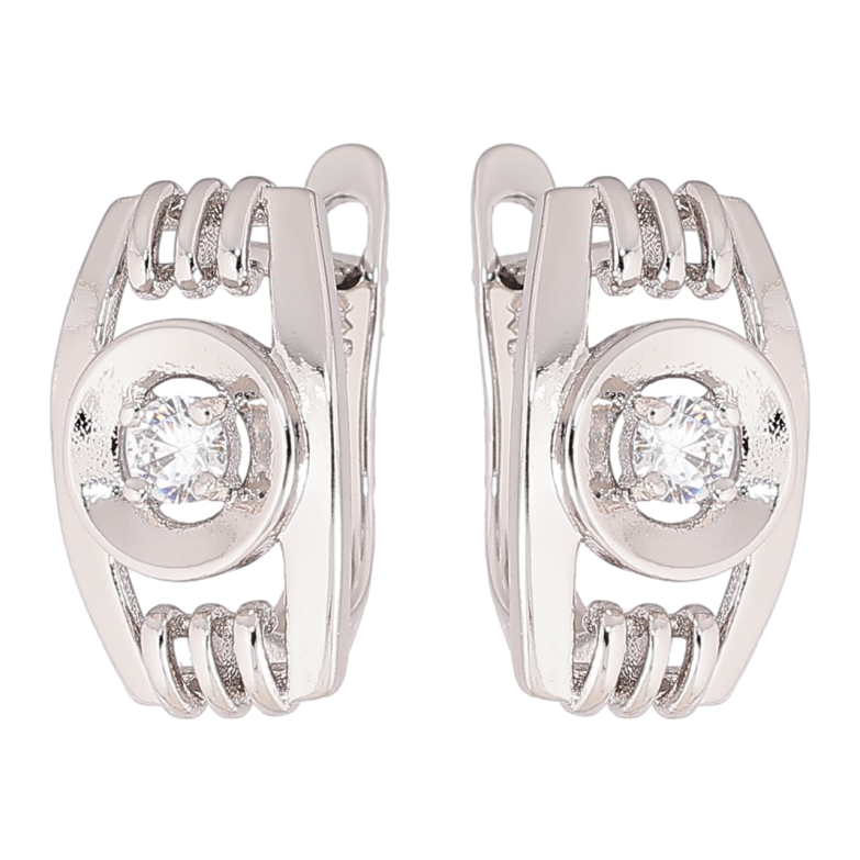 Серьги Xuping Родий английский замок Декоративный узор с кристаллами фото №1