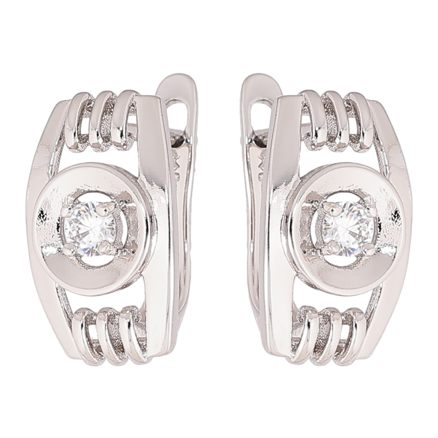 Серьги Xuping Родий английский замок Декоративный узор с кристаллами фото №1