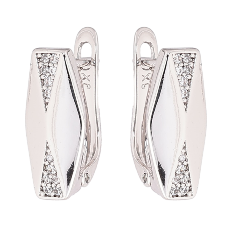 Сережки Xuping Родій англійський замок «Візерунок з кристалами» фото №1