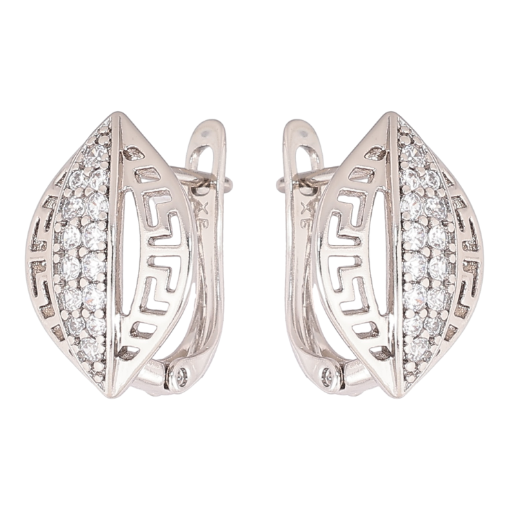 Сережки Xuping Родій англійський замок «Різьблений візерунок з кристалами» фото №9