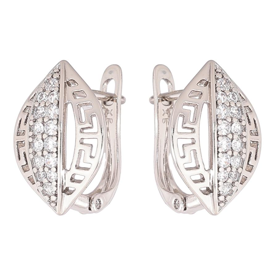 Сережки Xuping Родій англійський замок «Різьблений візерунок з кристалами» фото №1