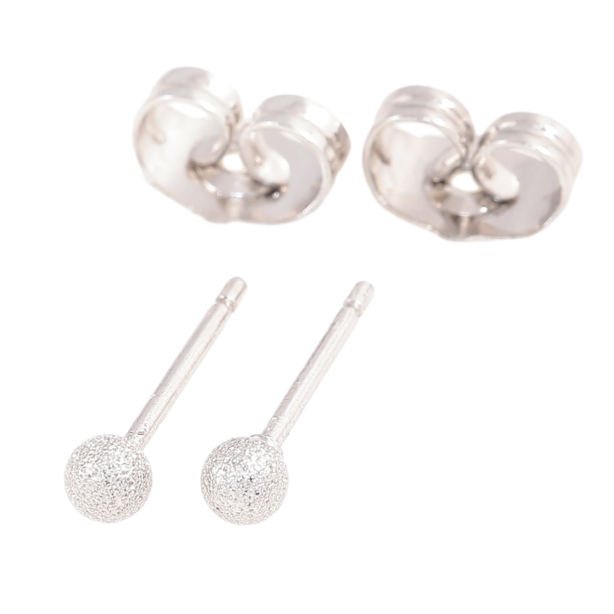Серьги Xuping Родий пусеты Шарики с шагренью ø 3мм фото №1