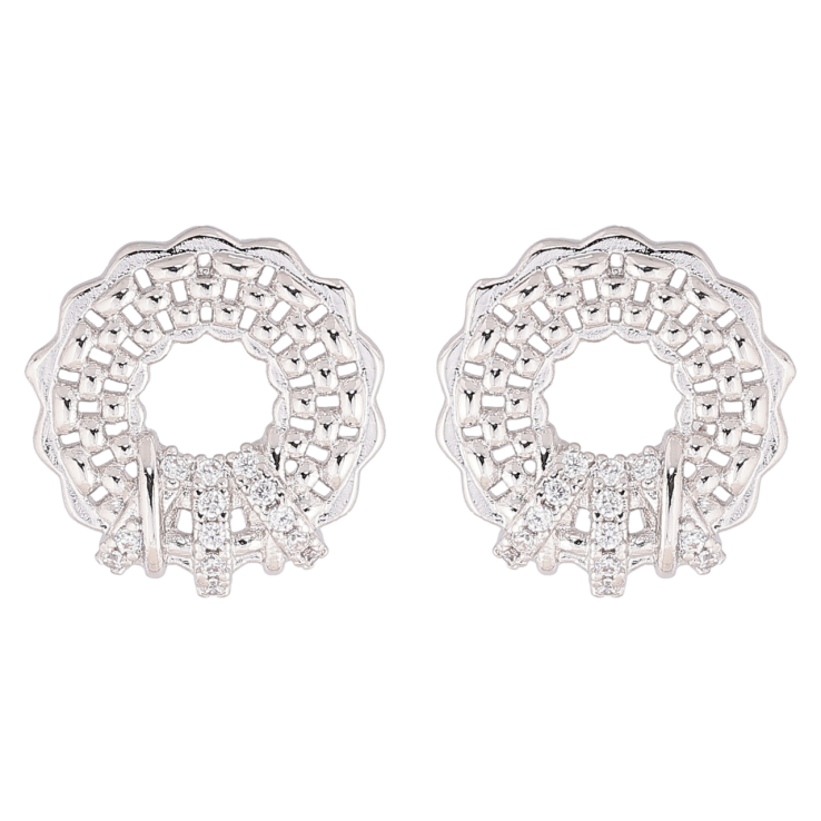 Сережки Xuping Родій пусети «Декоративні колечка з кристалами» фото №18