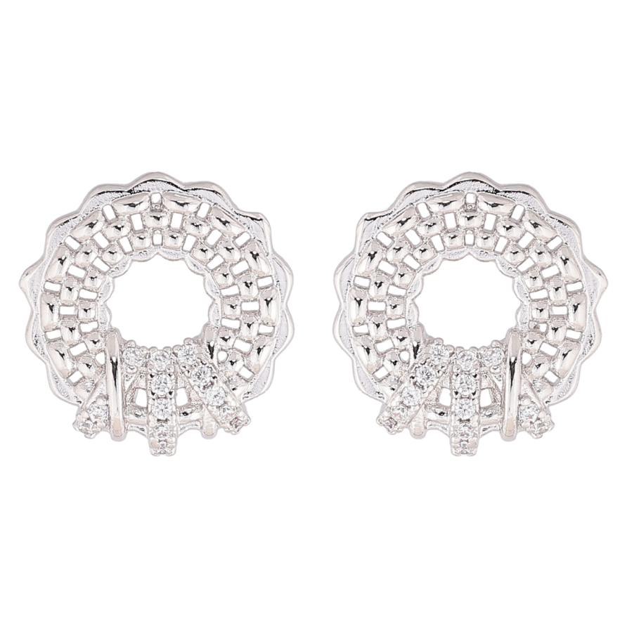 Сережки Xuping Родій пусети «Декоративні колечка з кристалами» фото №1