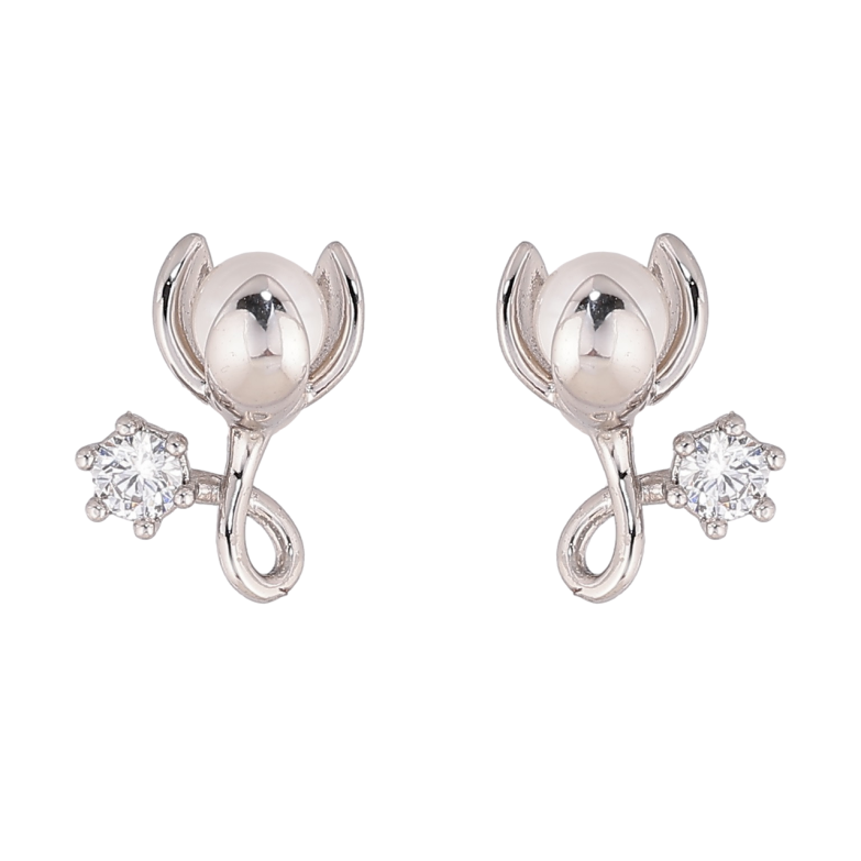 Серьги Xuping Родий пусеты Жемчужные бутоны фото №2