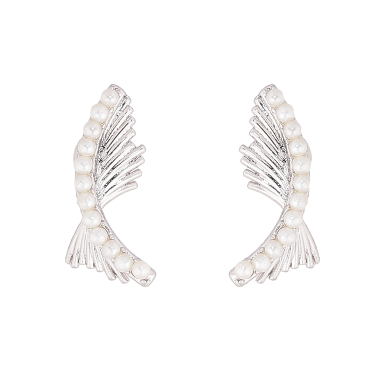 Серьги Xuping Родий пусеты Декоративный узор с жемчужинками фото №2