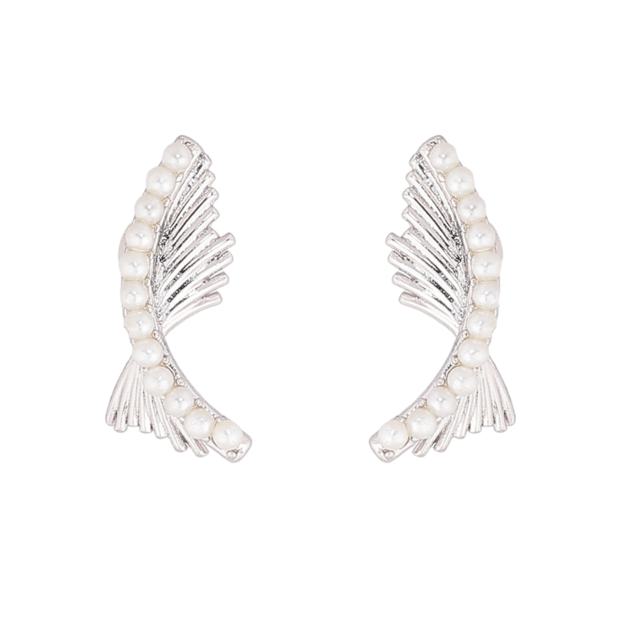 Сережки Xuping Родій пусети «Декоративний візерунок з перлинками» фото №1