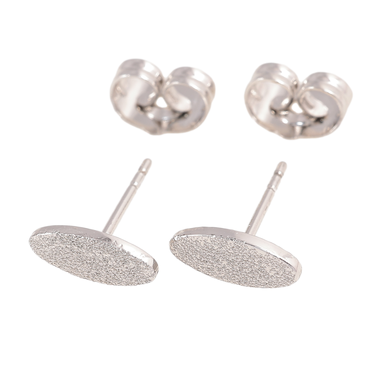 Серьги Xuping Родий пусеты Овалы с шагренью фото №2