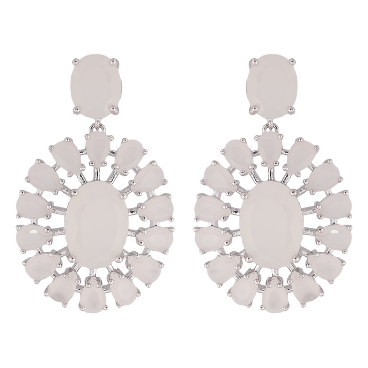 Сережки Xuping Родій пусети «Підвіски з молочних кристалів» фото №15