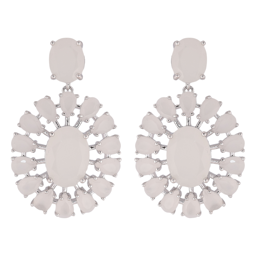 Сережки Xuping Родій пусети «Підвіски з молочних кристалів» фото №1