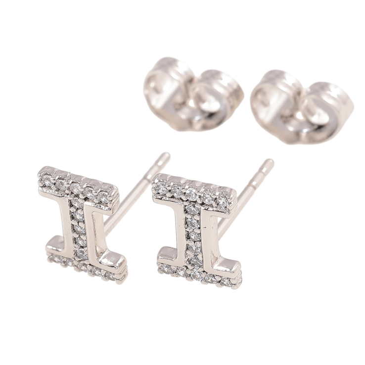 Сережки Xuping Родій пусети «Візерунок з кристалами» фото №19