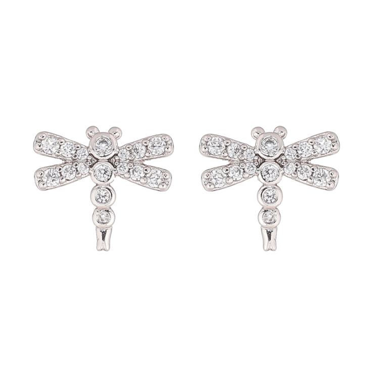 Сережки Xuping Родій пусети «Бабки з кристалами» фото №4