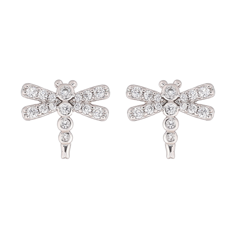 Сережки Xuping Родій пусети «Бабки з кристалами» фото №7