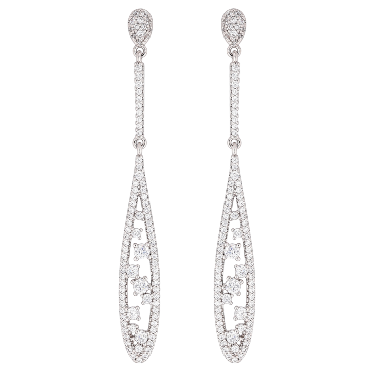 Серьги Xuping Родий пусеты Изящные подвески с кристаллами фото №4