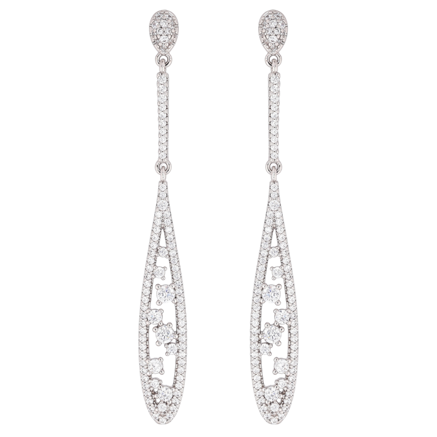 Серьги Xuping Родий пусеты Изящные подвески с кристаллами фото №1