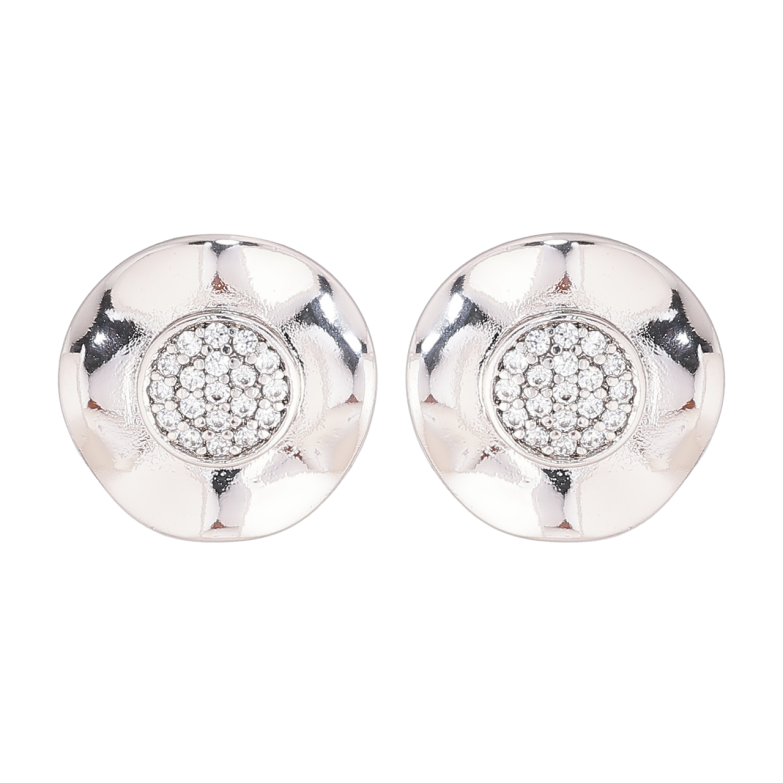 Серьги Xuping Родий пусеты Декоративные круги с кристаллами фото №1