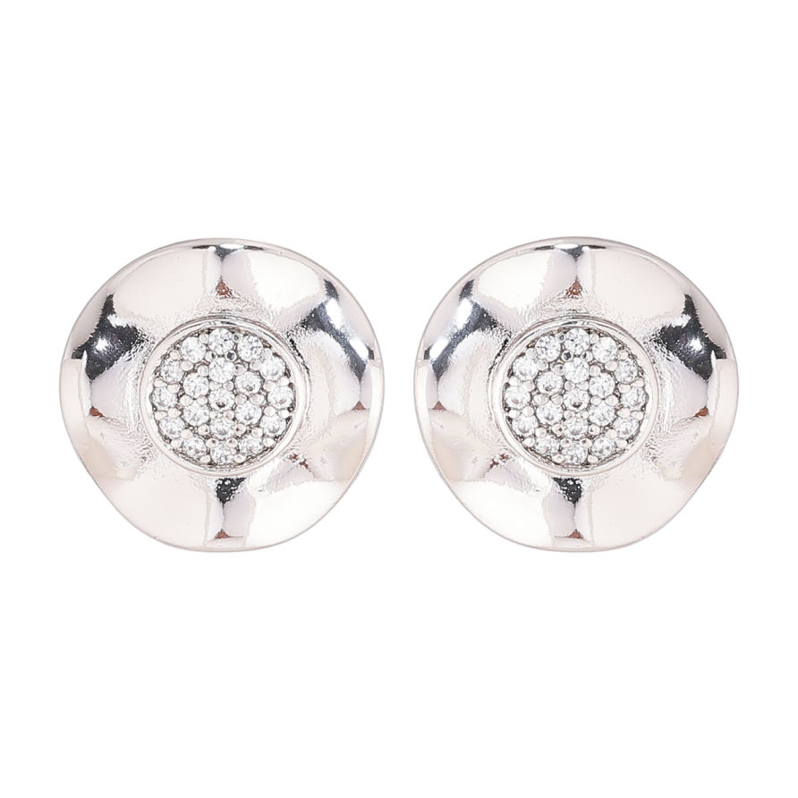 Сережки Xuping Родій пусети «Декоративні кола з кристалами» фото №1 Сережки Xuping Родій пусети «Декоративні кола з кристалами» фото №1