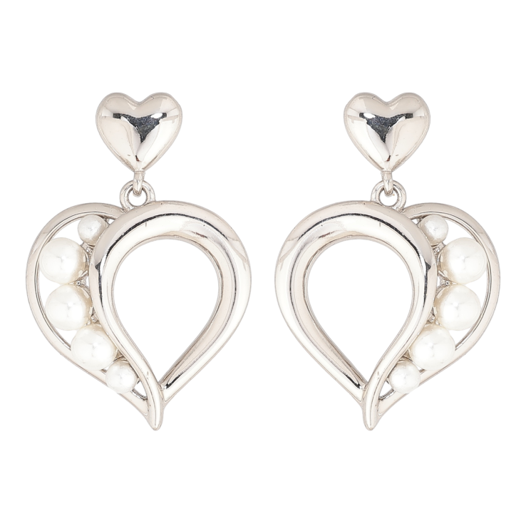 Сережки Xuping Родій пусети  «Підвіски сердечка з перлинами» фото №22