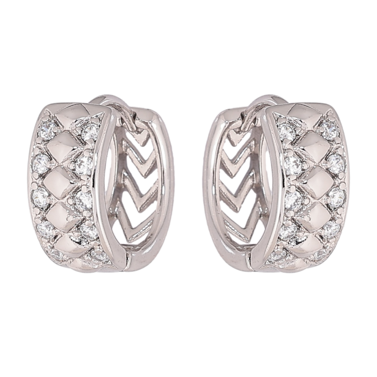 Сережки Xuping Родій колечка «Візерунок з кристалами» фото №13